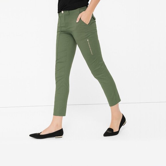 White House Black Market Pants - 2/$30 White House Black Market Utility Cargo Pants Cropped Olive Green 8 #A0072